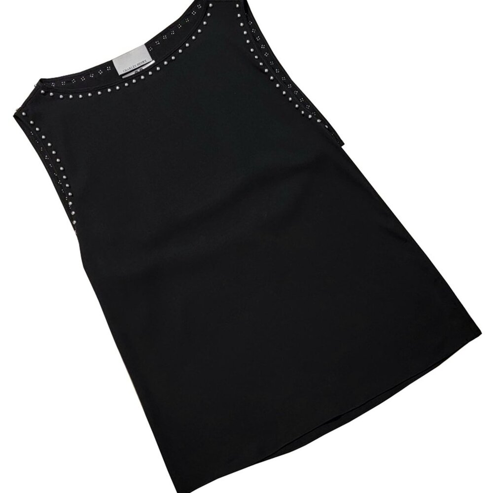 Silk Studded Women's Black Drape Top